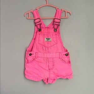 OshKosh B'gosh Bright Pink Short Overalls